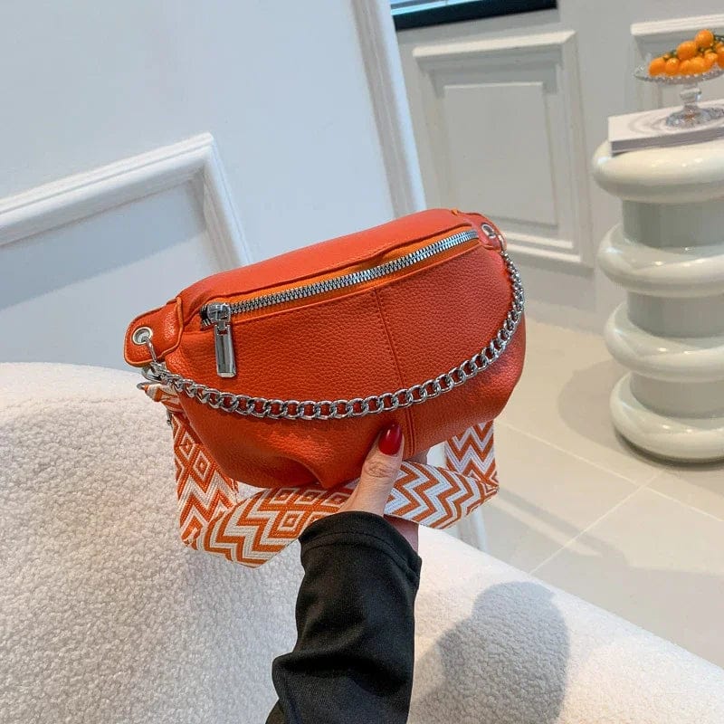 Sac Banane Orange Cuir | La Casa du Cuir Orange / Cuir Souple Sacs banane