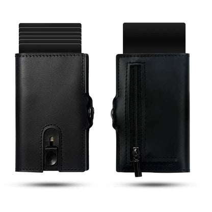 Porte Carte et Porte Monnaie Homme｜La Casa Du Cuir Noir Lisse
