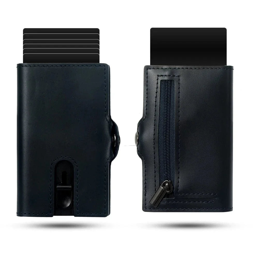Porte Carte et Porte Monnaie Homme｜La Casa Du Cuir Bleu Lisse