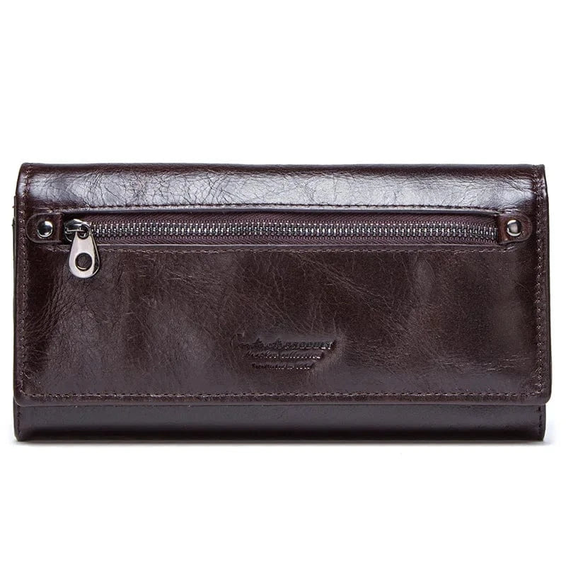 Portefeuille Femme en cuir｜La Casa Du Cuir Café / Cuir