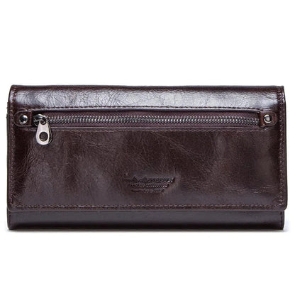 Portefeuille Femme en cuir｜La Casa Du Cuir Café / Cuir