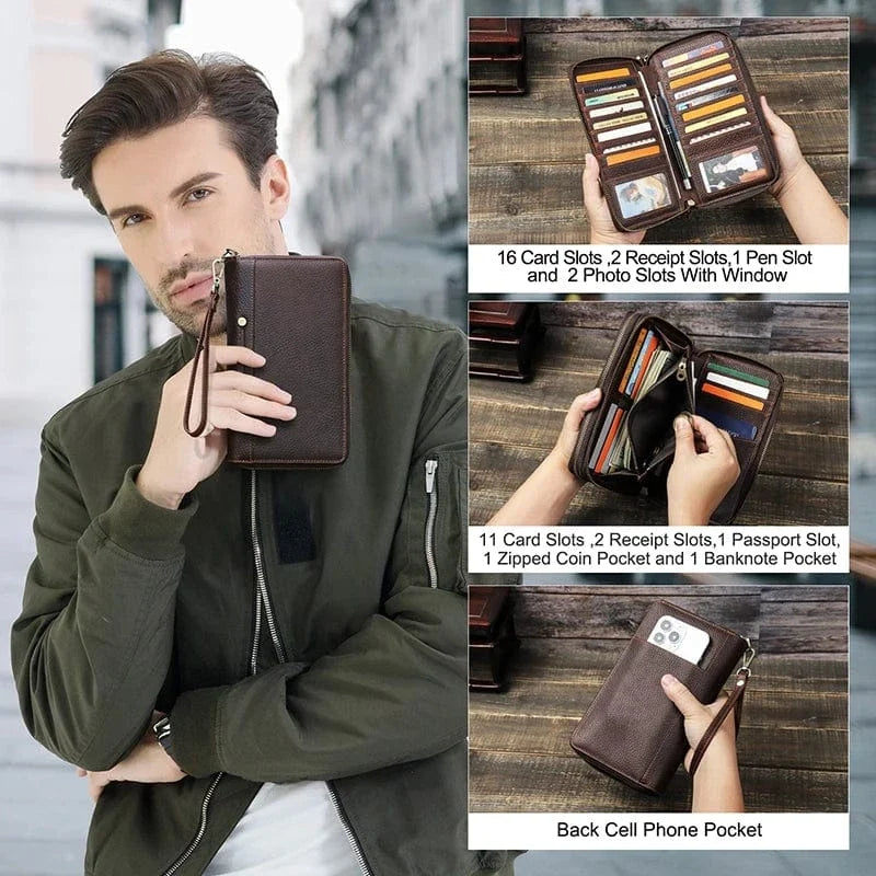 Portefeuille Homme Cuir 3 Volets｜La Casa Du Cuir Café / Cuir