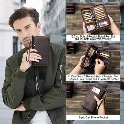 Portefeuille Homme Cuir 3 Volets｜La Casa Du Cuir Café / Cuir
