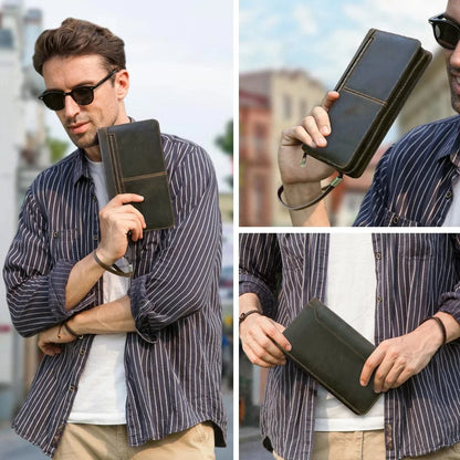 Portefeuille Homme Zippé｜La Casa Du Cuir Café / Cuir