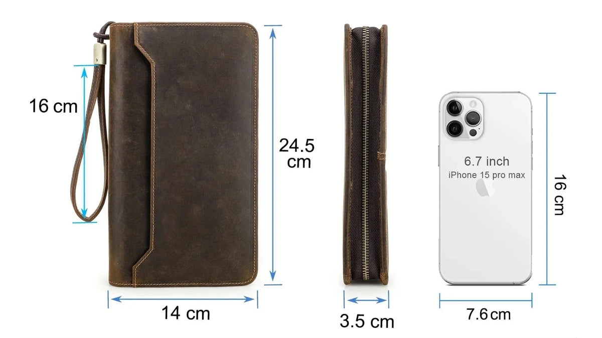 Portefeuille Homme Zippé｜La Casa Du Cuir Café / Cuir