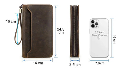 Portefeuille Homme Zippé｜La Casa Du Cuir Café / Cuir