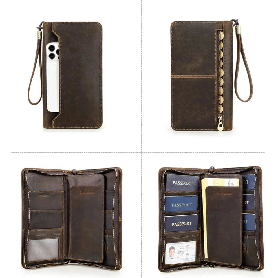 Portefeuille Homme Zippé｜La Casa Du Cuir Café / Cuir