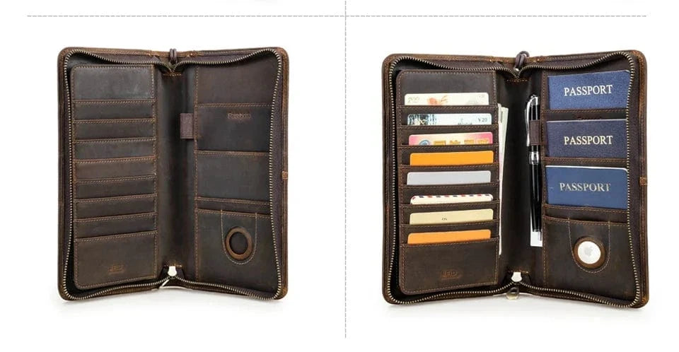 Portefeuille Homme Zippé｜La Casa Du Cuir Café / Cuir
