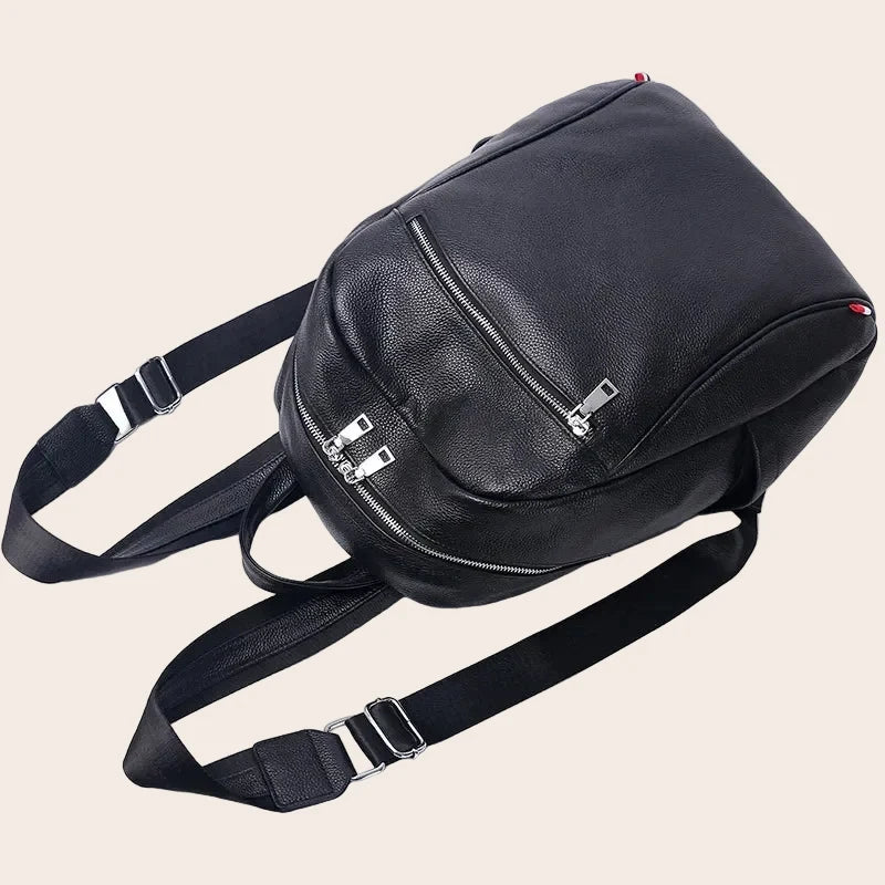 Sac à Dos Bureau en Cuir Noir – Élégant & Professionnel | Sam Noir / Cuir sac à dos ordinateur