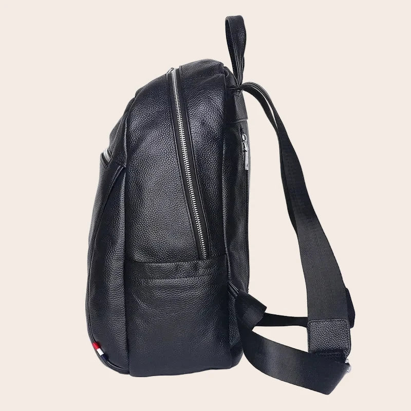 Sac à Dos Bureau en Cuir Noir – Élégant & Professionnel | Sam Noir / Cuir sac à dos ordinateur