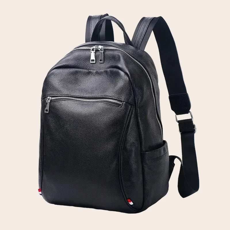 Sac à Dos Bureau en Cuir Noir – Élégant & Professionnel | Sam Noir / Cuir sac à dos ordinateur