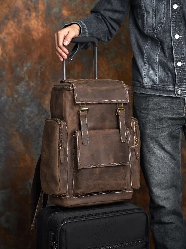 Sac à Dos Cuir Homme Sergio | La Casa du Cuir Café Foncé / Cuir / Homme sac à dos