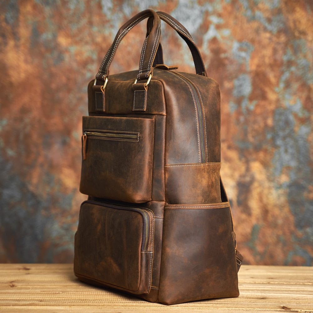Sac à Dos Cuir Homme Carlos | La Casa du Cuir Café / Cuir / Homme sac à dos