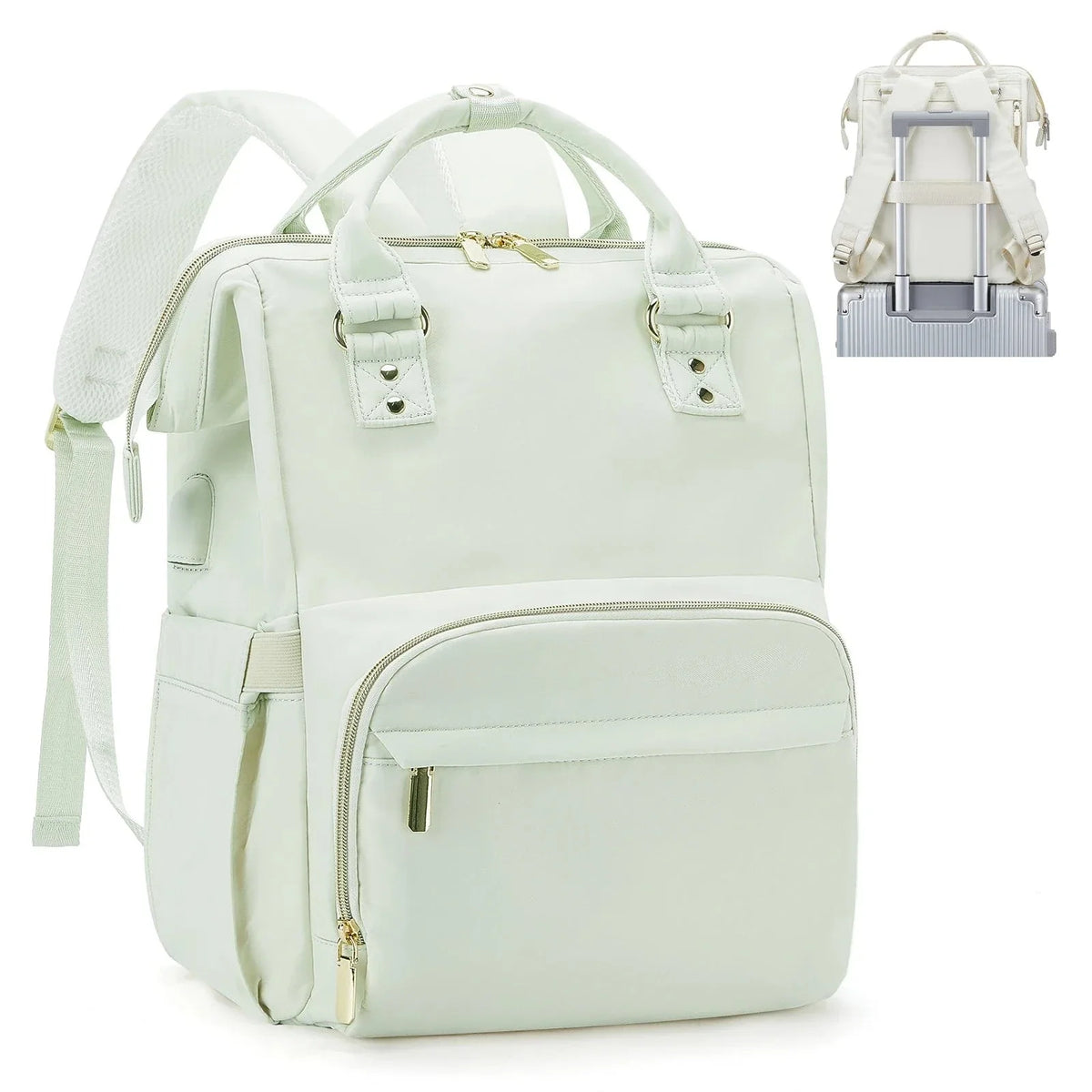 Sac a Dos Femme Voyage Carla | La Casa du Cuir Vert Clair / 29x41x15cm