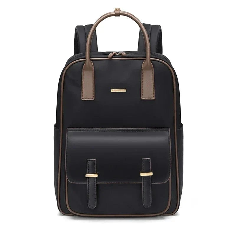 Sac à Dos Ordinateur Femme Agnes | La Casa du Cuir Noir / 15 Pouces / Nylon Oxford + Cuir PU sac à dos ordinateur