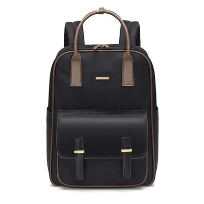 Sac à Dos Ordinateur Femme Agnes | La Casa du Cuir Noir / 15 Pouces / Nylon Oxford + Cuir PU sac à dos ordinateur