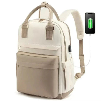 Sac à Dos Ordinateur Femme Brigitte | La Casa du Cuir Blanc / 28x43x18cm