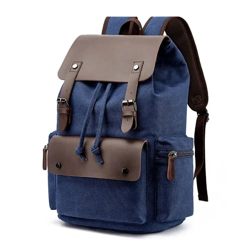 Sac a Dos Ordinateur Portable Chris | La Casa du Cuir Bleu / 33x45x18cm / Toile + Cuir PU
