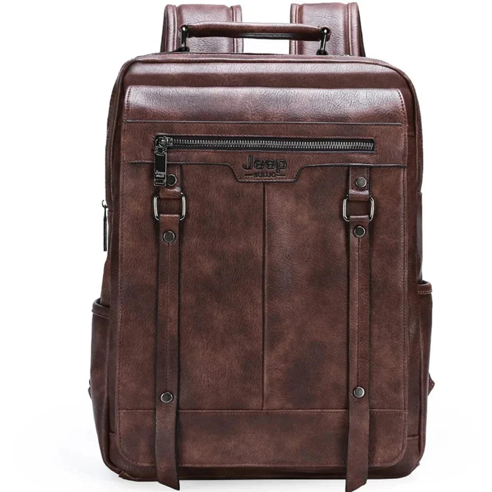 Sac a Dos Ordinateur Portable Sacha | La Casa du Cuir Café / 28x39x15cm / Cuir Fendu sac à dos ordinateur
