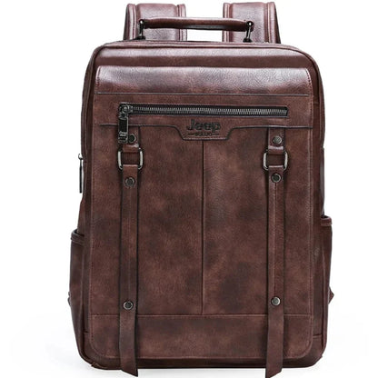 Sac a Dos Ordinateur Portable Sacha | La Casa du Cuir Café / 28x39x15cm / Cuir Fendu sac à dos ordinateur