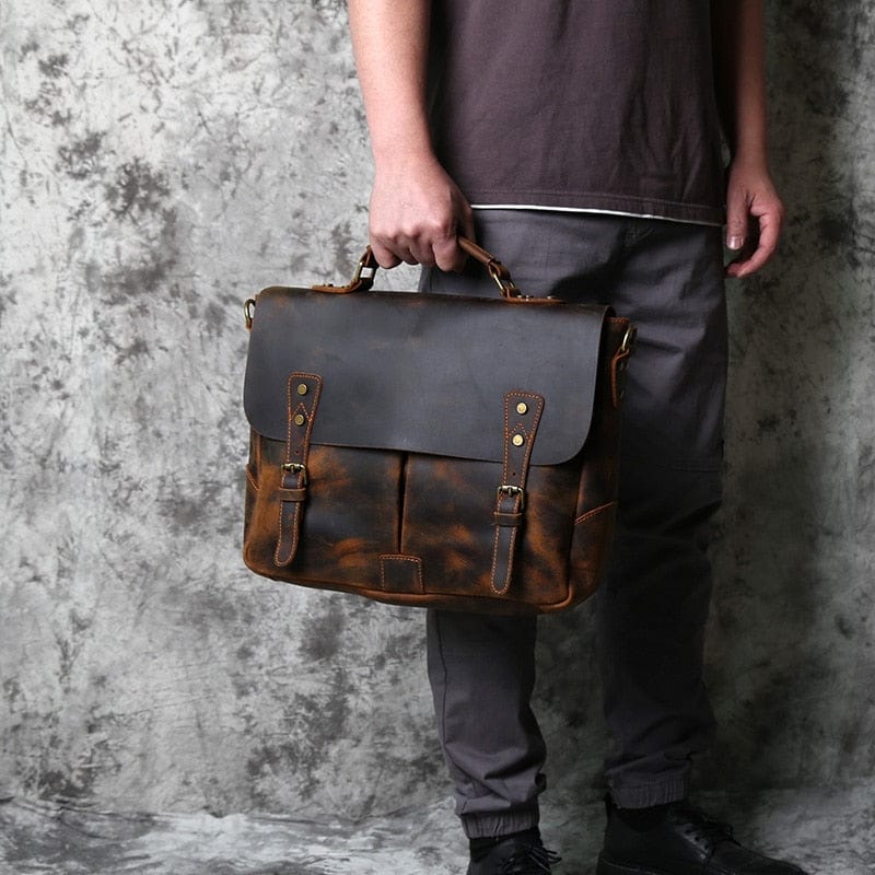 Sac à Main Homme Cuir Marceau | La Casa du Cuir Marron Foncé / Cuir / Homme sac à main