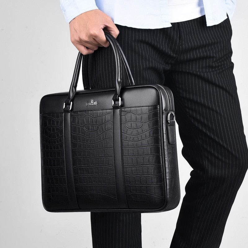 Sac à Main Homme Cuir Victor | La Casa du Cuir Noir / Cuir Vegan / Homme sac à main