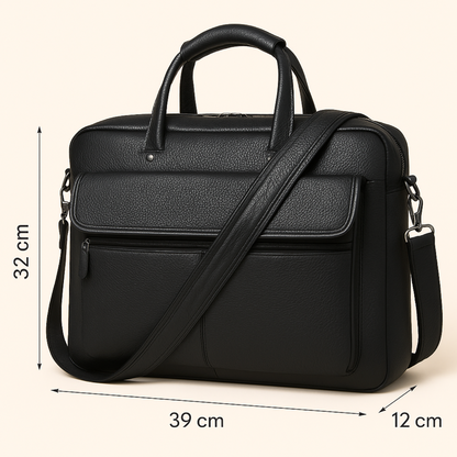 Sac à Ordinateur Homme | Modèle Milan Noir / Cuir / Homme Sac Ordinateur