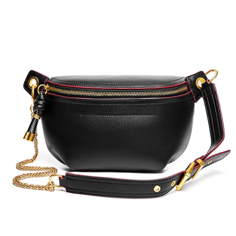 Sac Banane Cuir Femme Elise| La Casa du Cuir Noir / Cuir / Femme Sacs banane