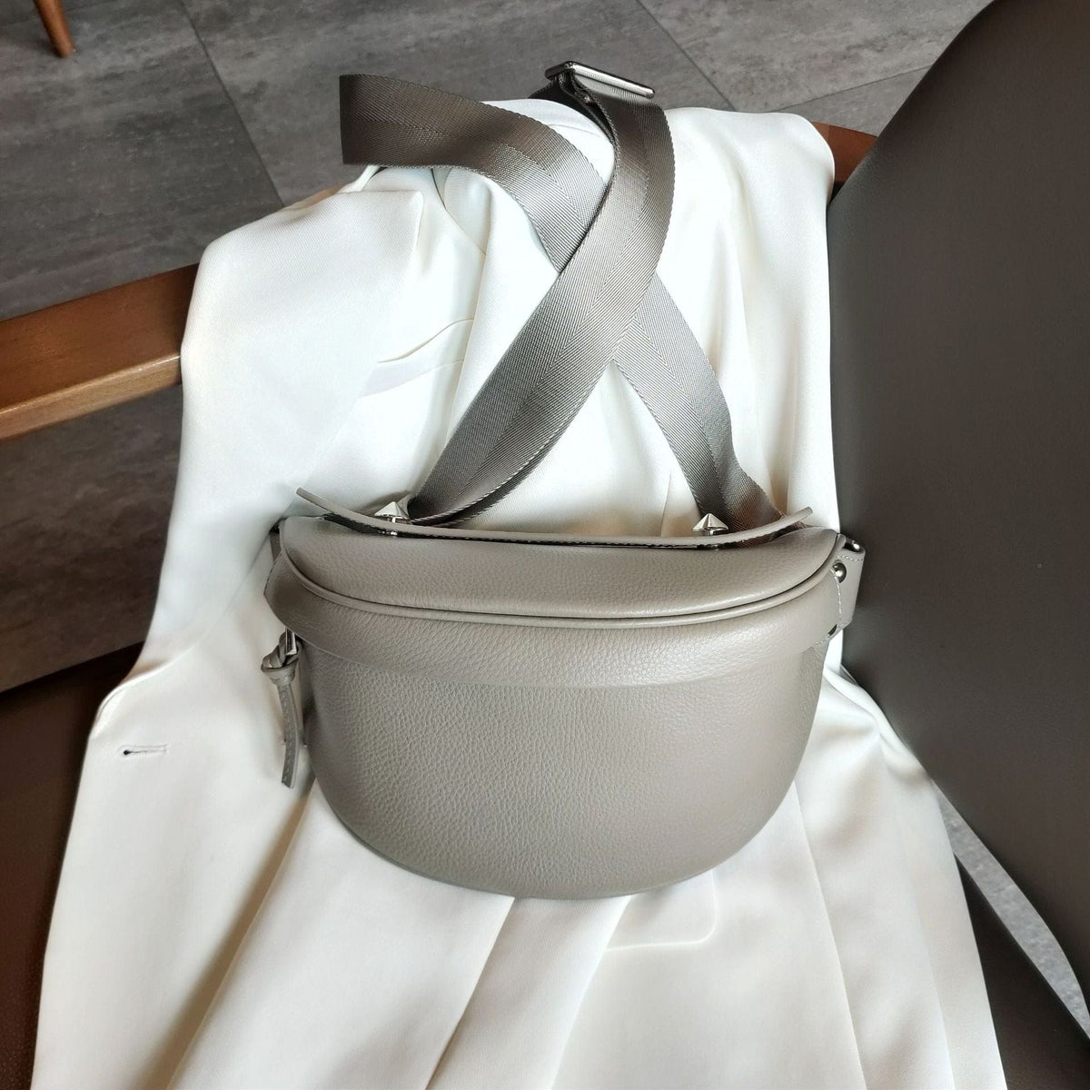 Sac Banane Cuir Femme Catalina | La Casa du Cuir Gris / Cuir Véritable Sacs banane