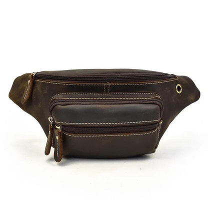 Sac Banane Cuir Homme Aristide | La Casa du Cuir Café / Cuir Sacs banane