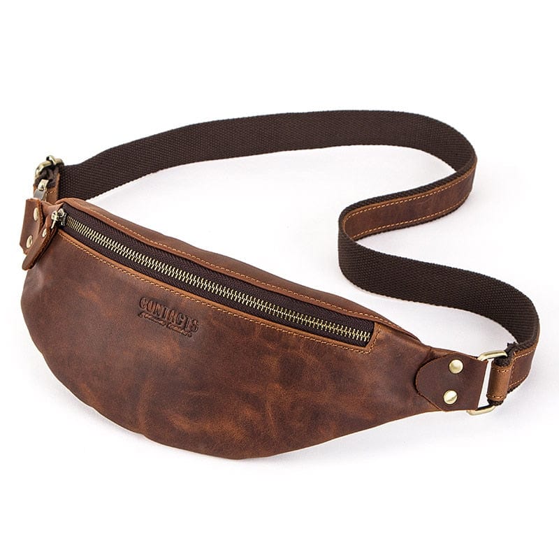 Sac Banane Cuir Homme Yanis | La Casa du Cuir Café / Cuir / Homme Sacs banane