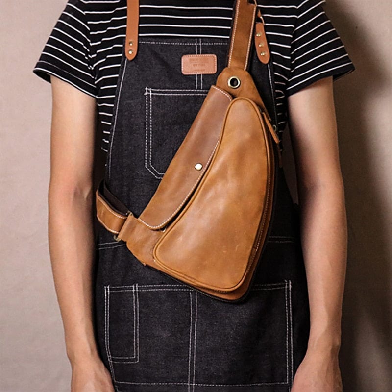Sac Banane Cuir Homme Baptiste | La Casa du Cuir Café / Cuir / Homme Sacs banane