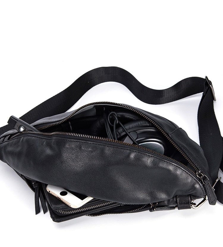 Sac Banane Cuir Homme Ibrahim | La Casa du Cuir Noir / Cuir / Homme Sacs banane
