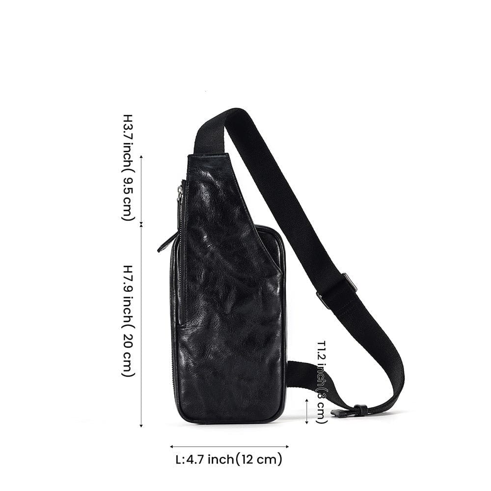 Sac Banane Cuir Homme Simon | La Casa du Cuir Noir S / Cuir / Homme Sacs banane