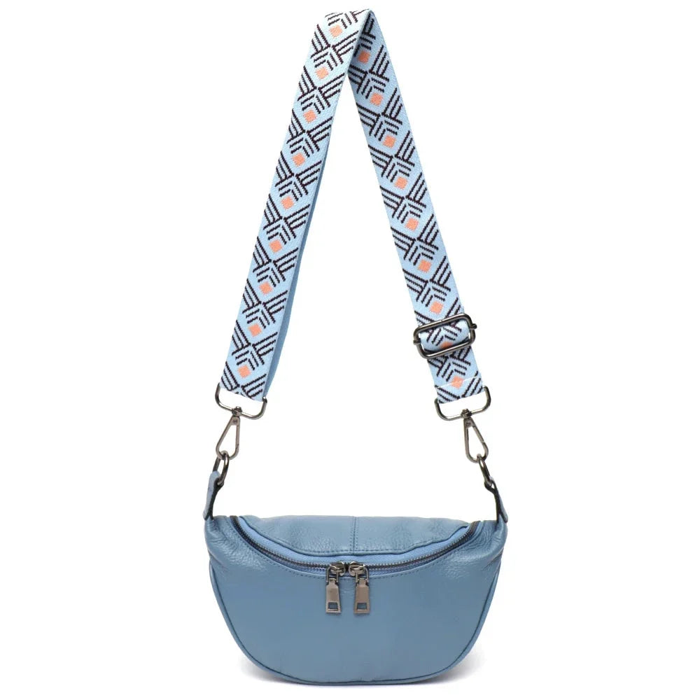 Sac Banane Femme Chic Lys Bleu / 25x14x7cm / Cuir Sac Banane