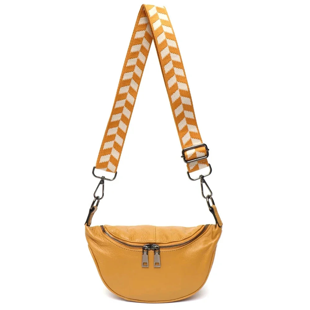Sac Banane Femme Chic Lys Jaune / 25x14x7cm / Cuir Sac Banane