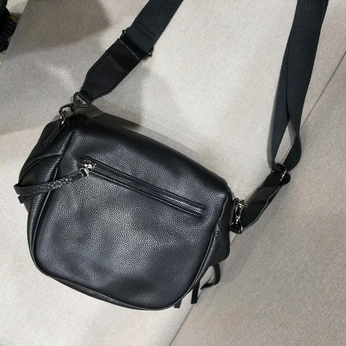 Sac Banane XL Femme Noir / 30x20x8cm / Cuir