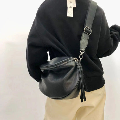 Sac Banane XL Femme Noir / 30x20x8cm / Cuir