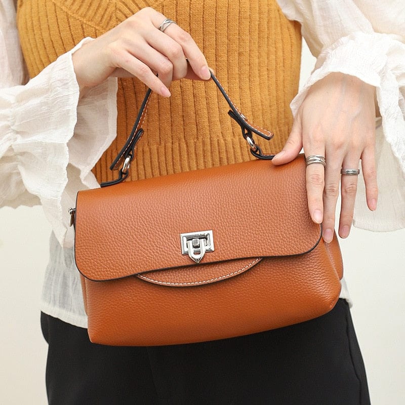 Sac Bandoulière Cuir Femme Juliette | La Casa du Cuir Caramel / 25 cm / Cuir Sac bandoulière