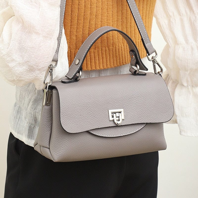Sac Bandoulière Cuir Femme Juliette | La Casa du Cuir Gris / 25 cm / Cuir Sac bandoulière