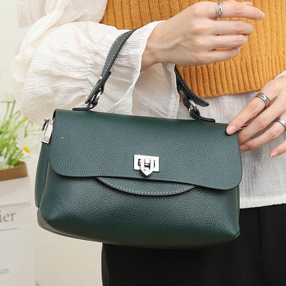 Sac Bandoulière Cuir Femme Juliette | La Casa du Cuir Vert foncé / 25 cm / Cuir Sac bandoulière