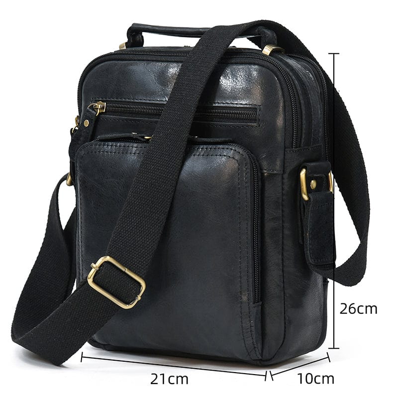 Sac Bandoulière Homme Cuir Travail | Élégant et Pratique Noir / Cuir / Homme Sac bandoulière