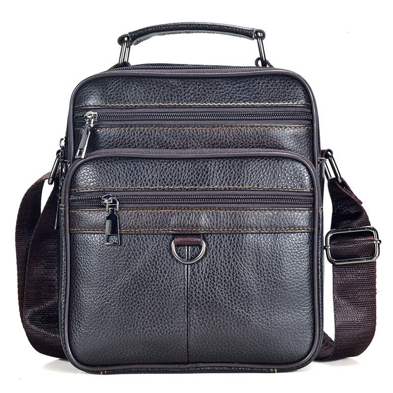 Sac Bandoulière Homme Cuir Compact Noé | Pratique & Élégant Café Metal / Cuir / Homme Sac bandoulière