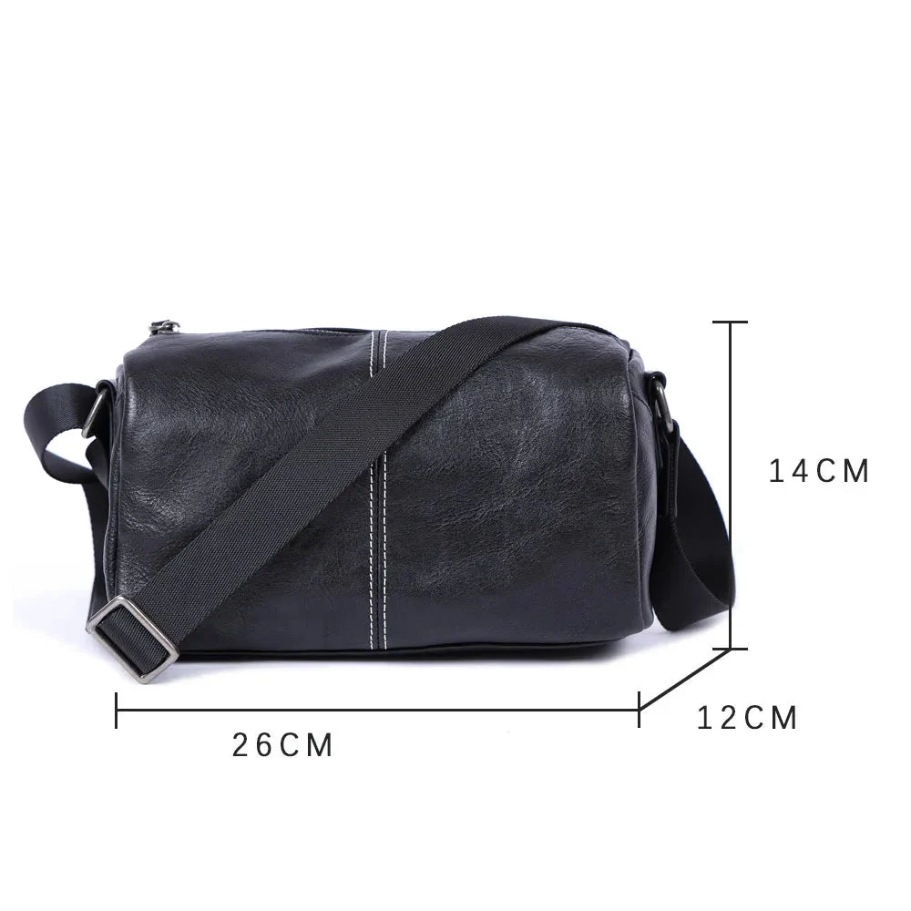 Sac Bandoulière Homme Cuir Compact | Léger et Élégant Noir / Cuir Véritable