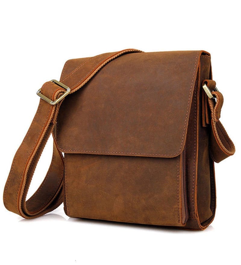 Sac Bandoulière Homme Cuir Classique | Style Vintage Élégant Marron / Cuir Véritable / Homme Sac bandoulière