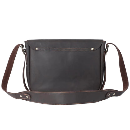 Sac Bandoulière Homme Cuir Vintage Claude | Authentique Chocolat / Cuir Véritable