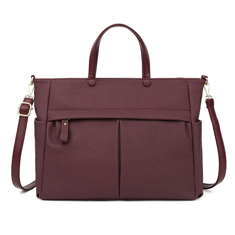 Sac Cabas Bandoulière Femme Grand Format Imperméable – Modèle Élise Bordeaux / Tissu technique Sac Cuir Femme