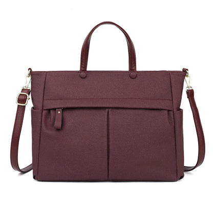 Sac Cabas Bandoulière Femme Grand Format Imperméable – Modèle Élise Bordeaux / Tissu technique Sac Cuir Femme