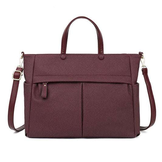 Sac Cabas Bandoulière Femme Grand Format Imperméable – Modèle Élise Bordeaux / Tissu technique Sac Cuir Femme