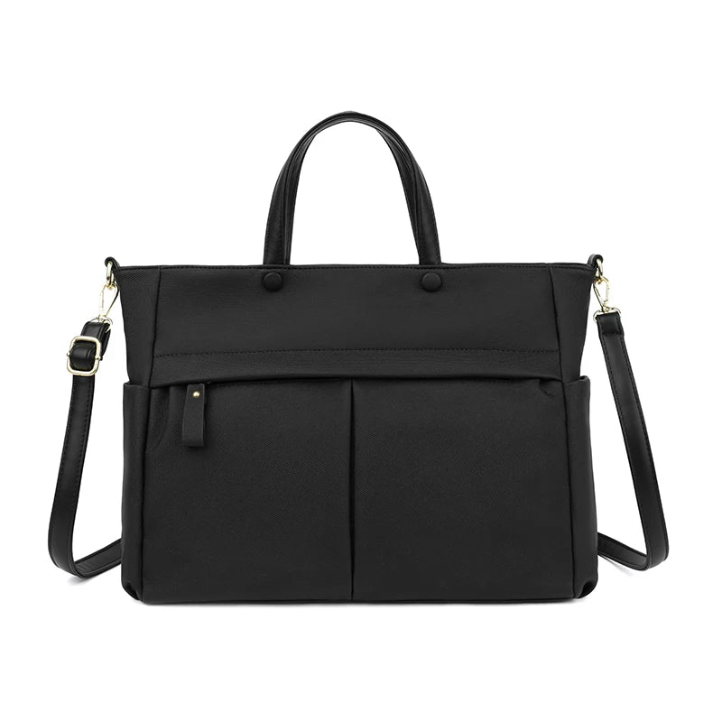 Sac Cabas Bandoulière Femme Grand Format Imperméable – Modèle Élise Noir / Tissu technique Sac Cuir Femme
